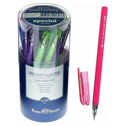 Ручка шариковая PointWrite Special, узел 0.38 мм, синие чернила, матовый корпус Silk Touch,