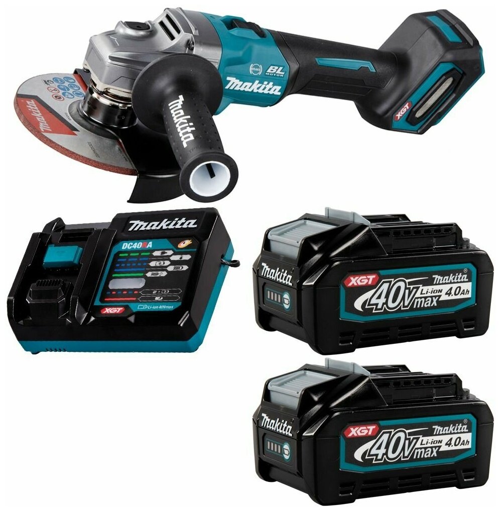 Шлифмашина угловая аккумуляторная 40В XGT 150мм Li-Ion 2x4Ач Makita GA035GM201