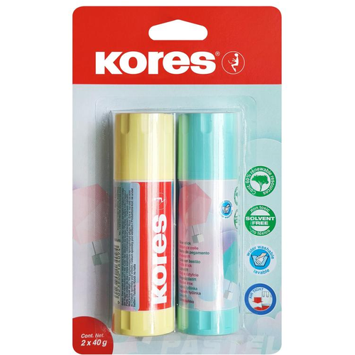 Клей-карандаш Kores Pastel 40 г (2 штуки в упаковке), 1226621