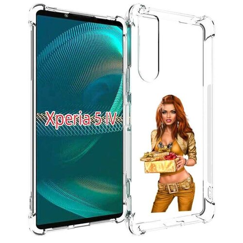 Чехол MyPads золотая-девочка-с-подарком женский для Sony Xperia 5 IV (5-4) задняя-панель-накладка-бампер