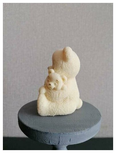 Шоколад белый бельгийский мишка с мамой, подарок ручной работы, фигурка на торт, 117 гр - фотография № 4
