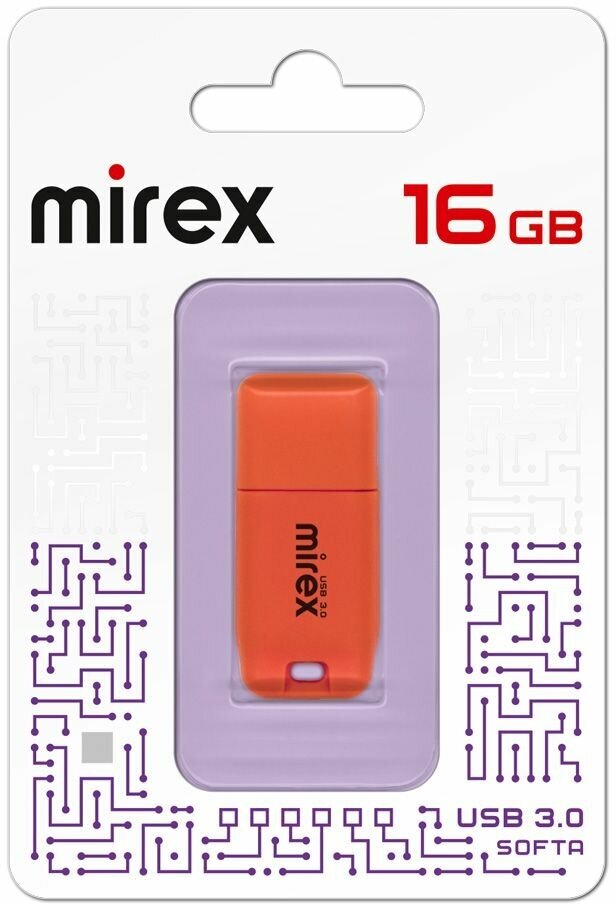 Флешка USB 3.0 Flash Drive MIREX SOFTA ORANGE 16GB