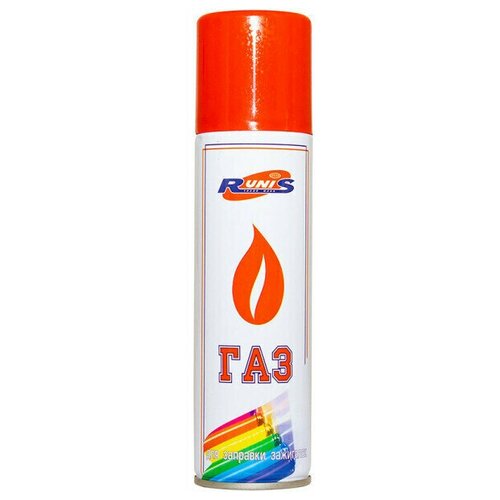 фото Газ для заправки зажигалок, горелок, универсальный баллон 210 мл runis