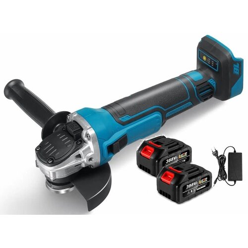 Шлифмашина угловая аккумуляторная бесщеточная УШМ болгарка Drillpro 125 мм регулировка оборотов с 2 АКБ и ЗУ совместима с АКБ Makita 18V LTX 889000₽
