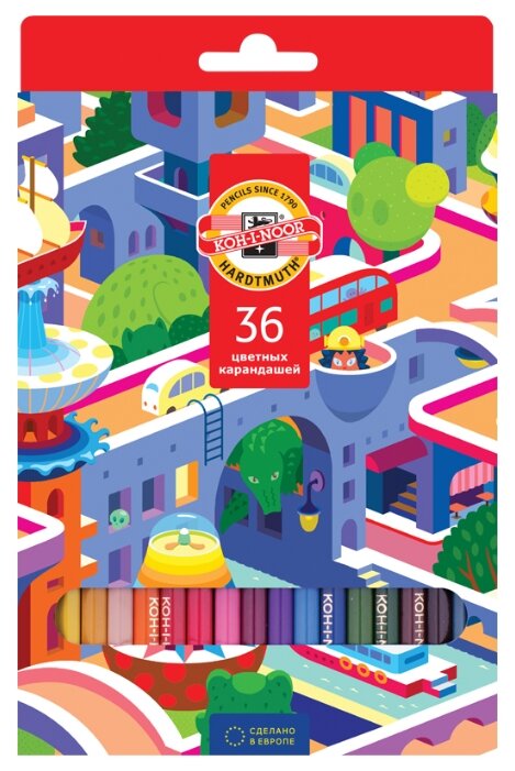 KOH-I-NOOR Карандаши цветные Город мечты, 36 цветов (3555036038KS)