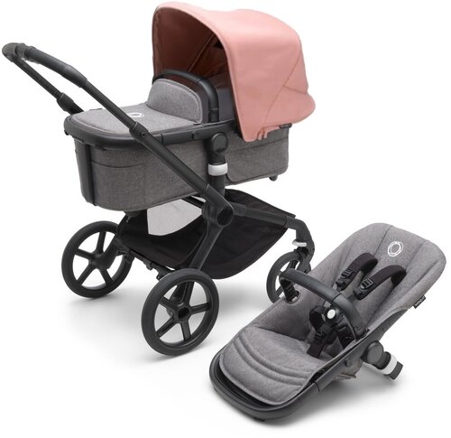 Детская коляска 2 в 1 Bugaboo Fox5 Black/Grey Melange/Morning Pink