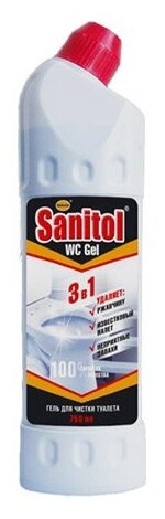 Гель для чистки туалета, Sanitol, 3 в 1, 750 мл - фотография № 3