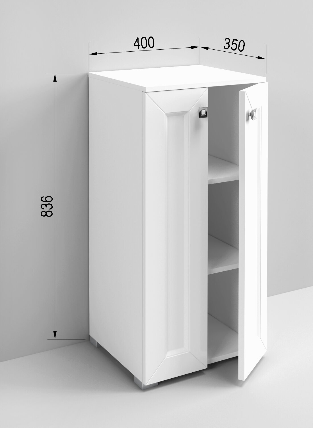 Шкаф для ванной комнаты, REGENT style, Пенал Гранд 2двери, белый, 83,6*40*35 - фотография № 2