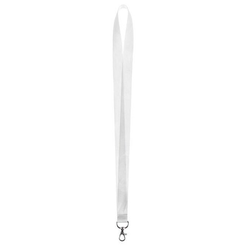 Лента для бейджа ширина-20 мм, длина-90см с металлическим карабином, белая, 100 штук