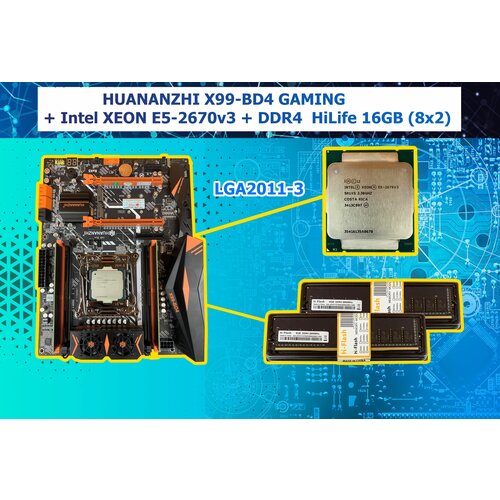 Комплект Материнская плата Huananzhi Gaming X99 BD4 LGA 2011-3 Intel XEON E5-2670v3 DDR4 16Gb 8x2 1600000₽