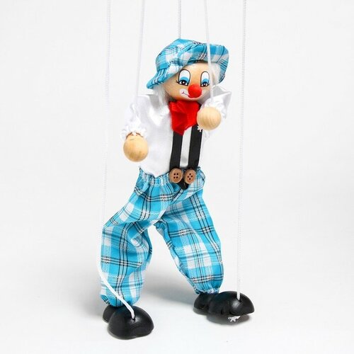 игрушка на пружинке клоун в шляпе Дергунчик-марионетка на ниточках Клоун в шляпе, цвета микс 1 шт