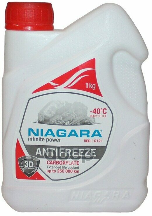 NIAGARA 1001001006 Жидкость охлаждающая "Антифриз" "Ниагара" G12+ (карбоксилатный)(красный) 1 кг