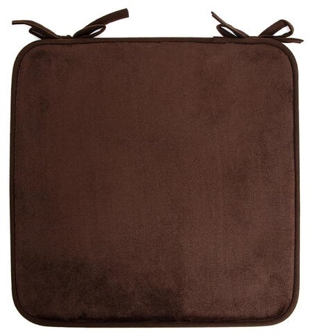 Подушка на стул мемори DeNASTIA 42х42см, цвет коричневый P111176 - фотография № 3