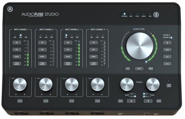 Arturia Audiofuse Studio Аудио интерфейс, 24бит/192кГц, 4xXLR/TRS Mic/Line входа, 2xRCA Phono/Line, 4 Insert входа, 2xTRS AUX выхода, 4xTRS выхода, 2х