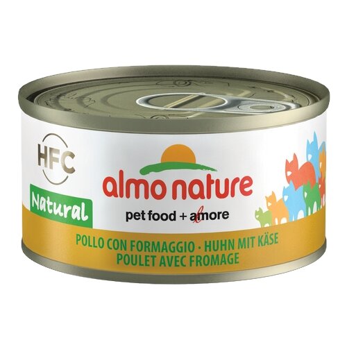 almo nature консервы almo nature консервы для кошек с лососем и курицей 280 г Влажный корм для кошек Almo Nature Legend, с курицей, с сыром 10 шт. х 70 г (кусочки в бульоне)