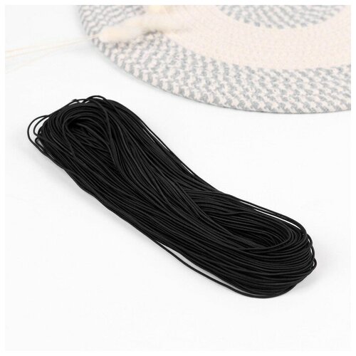 Frau Liebe Резинка шляпная, 1,5 мм, 50 ± 1 м, цвет чёрный