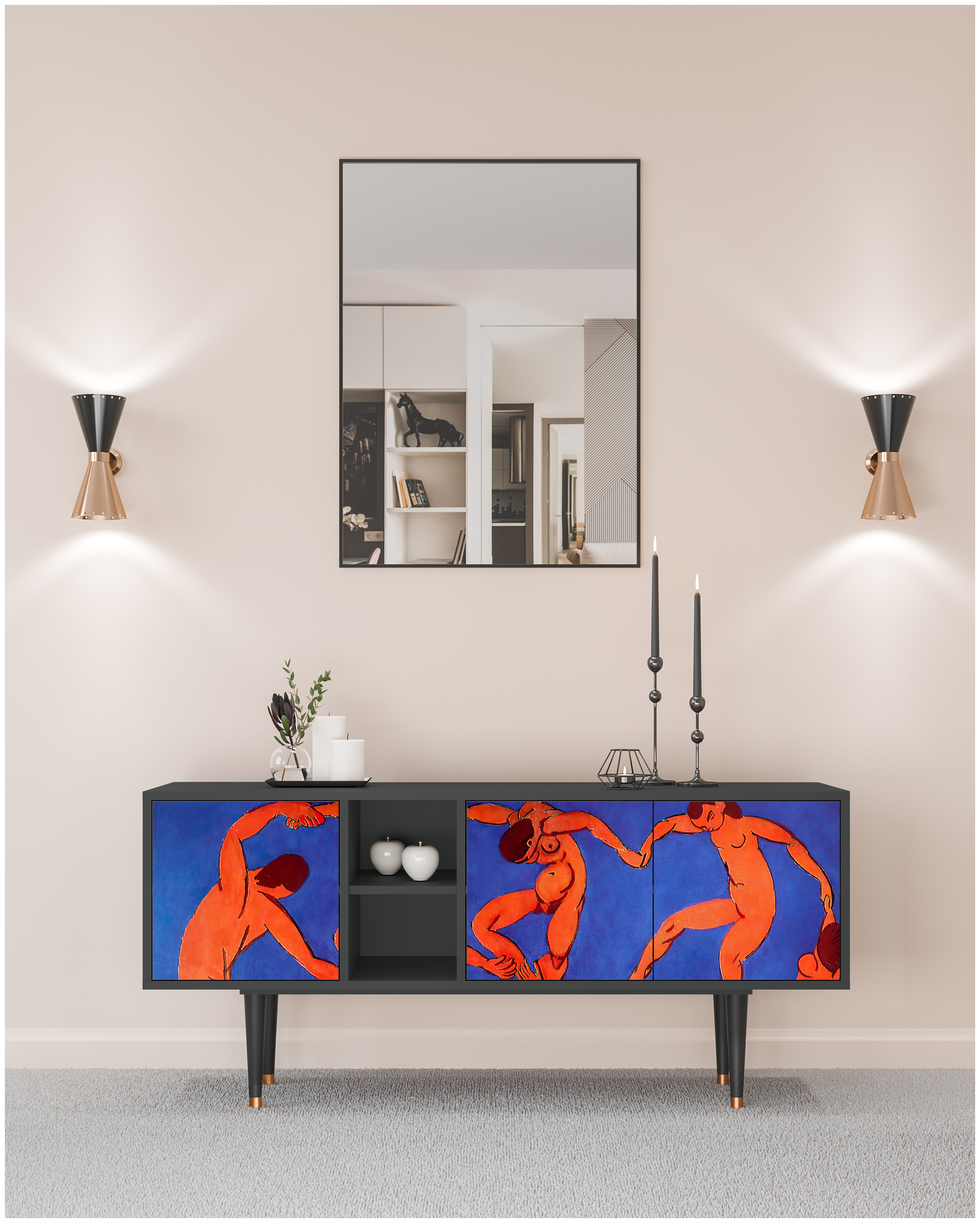 ТВ-Тумба - STORYZ - T5 The Dance by Henri Matisse , 150 x 69 x 41 см, Антрацит