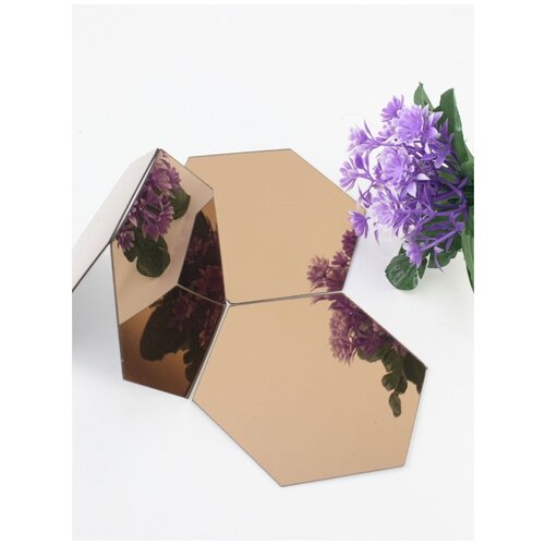 Наклейка интерьерная Шестигранник (соты)-96 бронза