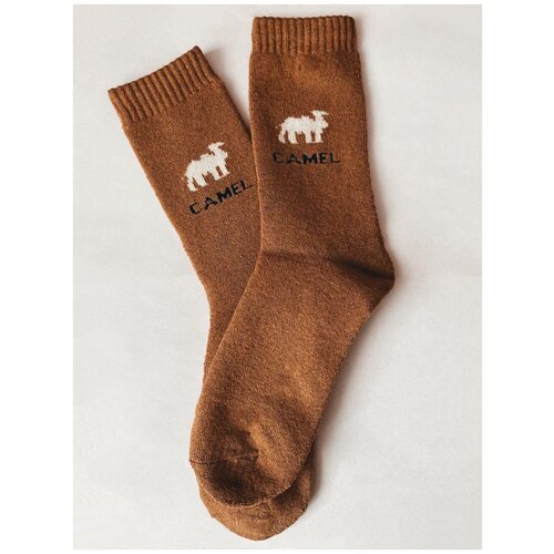 Носки теплые из верблюжьей шерсти, термоноски, коричневые, размер 41-47