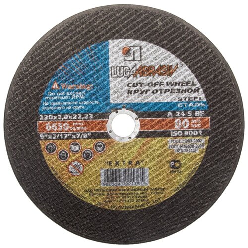 фото Диск отрезной lugaabrasiv extra 41 230 3.0 22.23 a 24 s bf, 230 мм 1 шт.