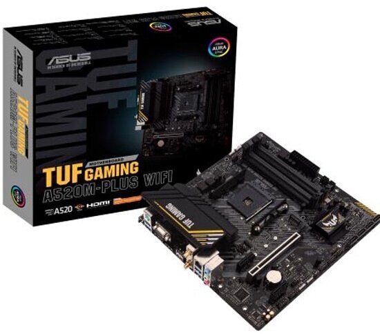 Материнская плата Asus TUF Gaming A520M-PLUS WIFI (AM4, mATX)