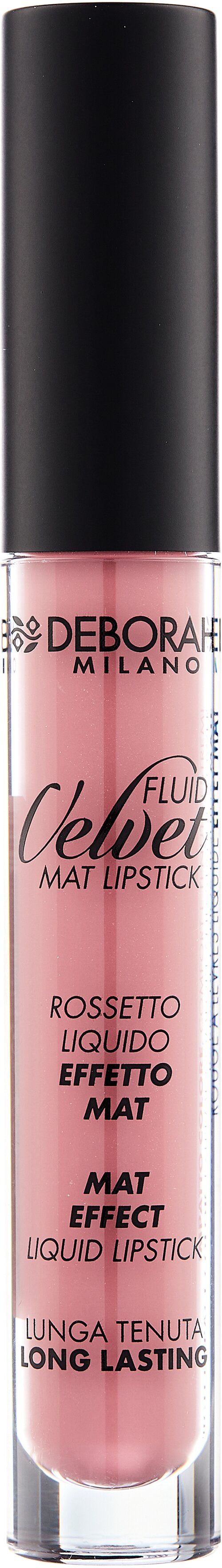 DEBORAH жидкая помада для губ матовая Fluid Velvet Mat Lipstick, оттенок 02 romantic pink