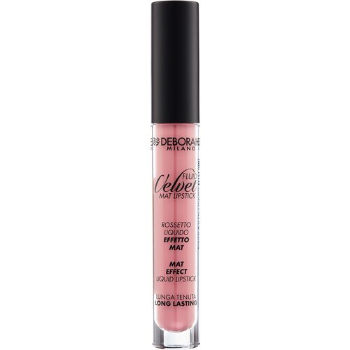 DEBORAH жидкая помада для губ матовая Fluid Velvet Mat Lipstick, оттенок 02 romantic pink помада для губ жидкая deborah milano fluid velvet mat lipstick 4 5 гр