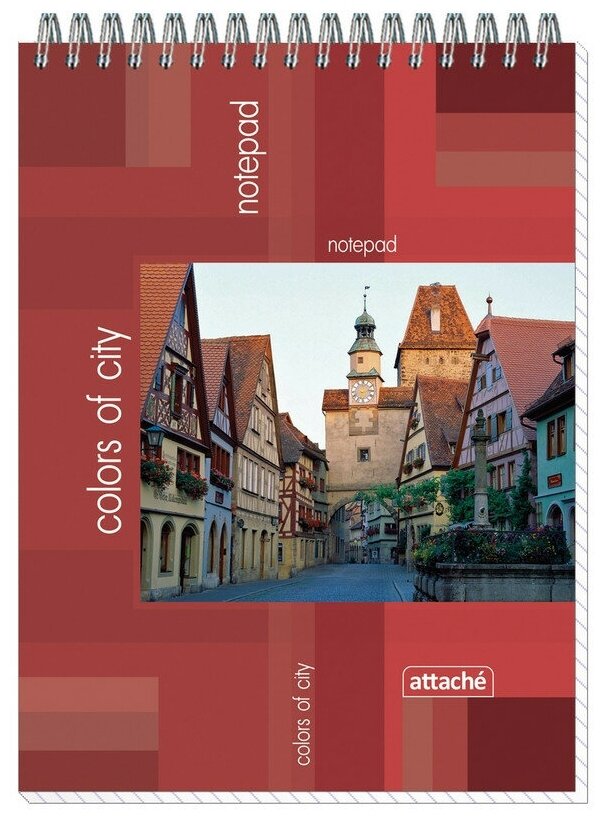 Блокнот Attache Города А5 50 л. рзнцв. в клетку спираль (145х203 мм) 53546