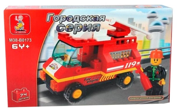 Конструктор Sluban "Пожарная машина", 74 детали (Г35985-1)