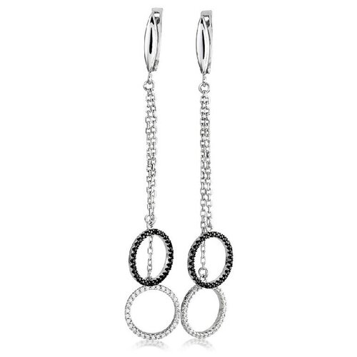 Серьги JEDA, серебро, 925 проба, фианит, белый, золотой