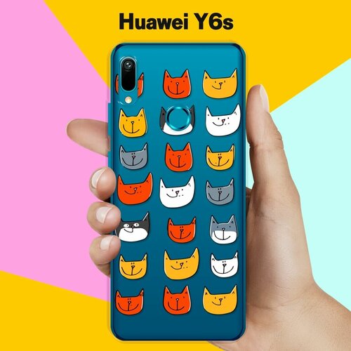 Силиконовый чехол Узор из котов на Huawei Y6s