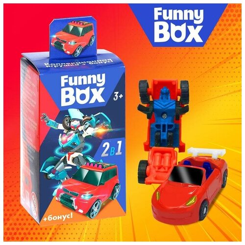 Трансформер ZABIAKA Funny Box, карточка, фигурка, лист наклеек (3574495)