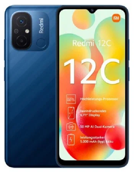 Смартфон Xiaomi Redmi 12C 4/128 ГБ синий