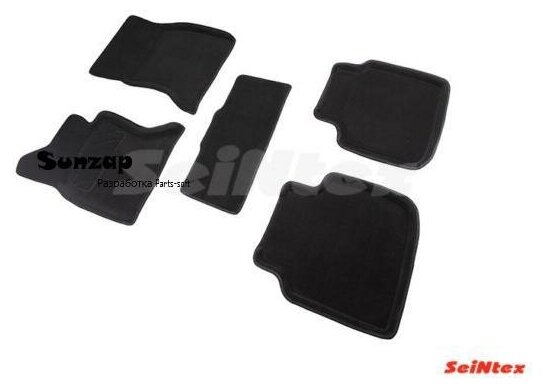 SEINTEX 88355 Комплект ковриков 3D BMW 7 Ser F-02 черные (компл) SEINTEX 88355