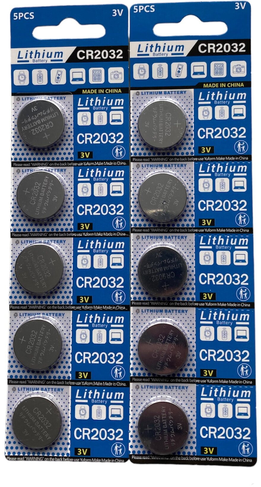Литиевая батарейка CR2032 Lithium 3V10шт