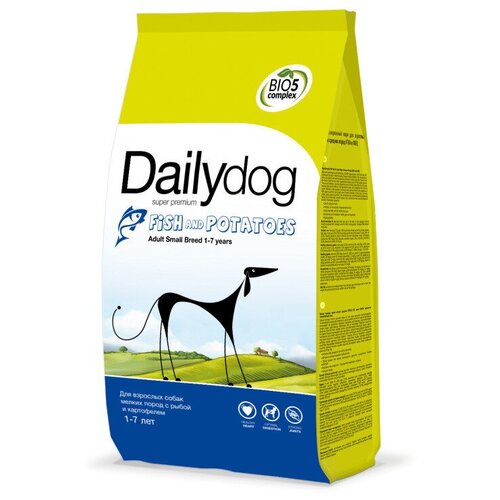 DailyDog Для взрослых собак мелких пород с рыбой и картофелем 522ДД1,5, 1,5 кг, 57956 (1 шт)