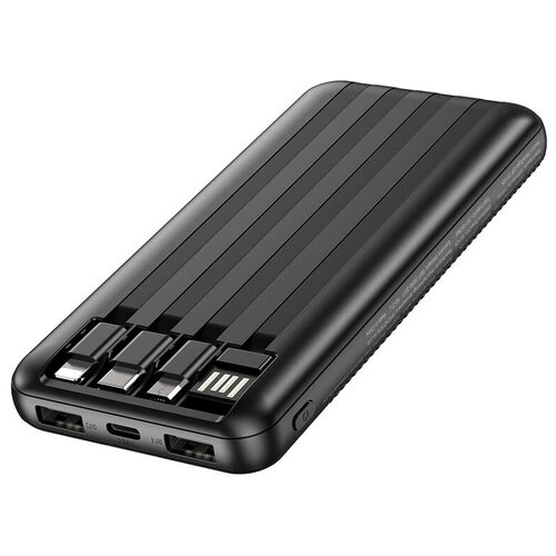 Внешний аккумулятор Borofone BJ20 10000 mAhPower Bank для зарядки нескольких устройств одновременноПовербанк со встроенными кабелями для зарядки 169000₽