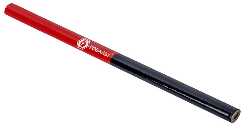 Строительный карандаш кобальт 2-х цветный, красный/синий, 180/10 мм, 3 шт 793-138