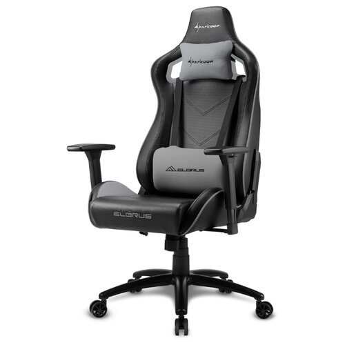 фото Компьютерное кресло sharkoon elbrus 2 игровое, обивка: искусственная кожа, цвет: grey