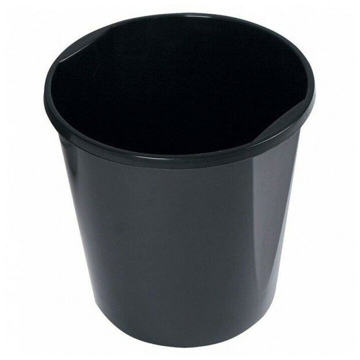Calligrata Корзина для бумаг и мусора 19 литров, Сalligrata "Доступный офис", пластик, сплошная, черная