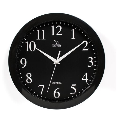 Часы настенные вега П1-66-6 Класика черная в черном6 1080₽