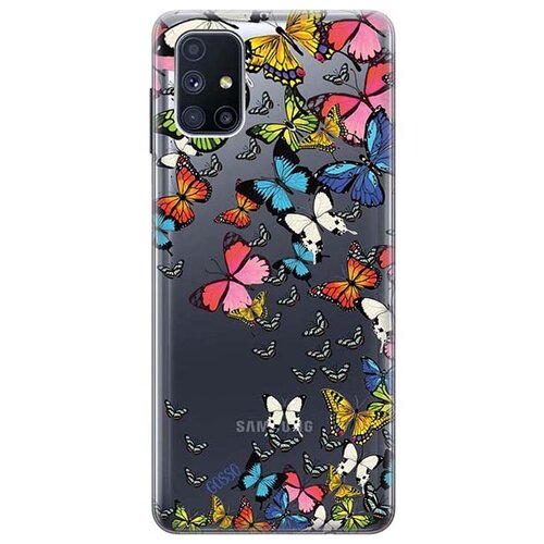 фото Ультратонкий силиконовый чехол-накладка clearview 3d для galaxy m51 с принтом "magic butterflies" gosso