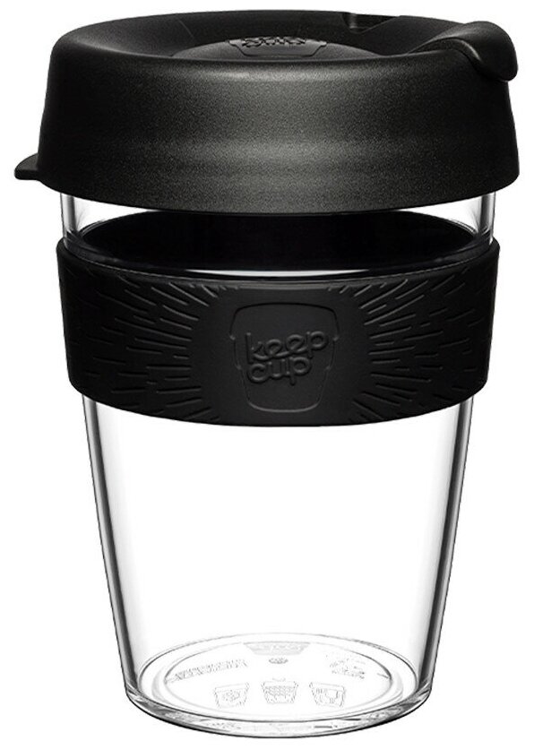 Кружка keepcup original m 340 мл clear black