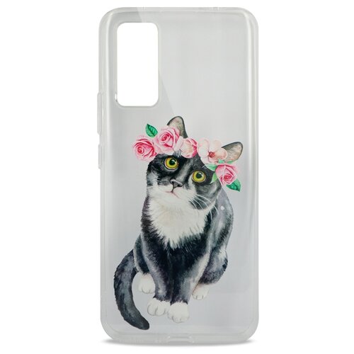 фото Силиконовый прозрачный чехол для huawei honor 30 / защитный чехол с принтом на хуавей хонор 30 / чехол с котом pastila