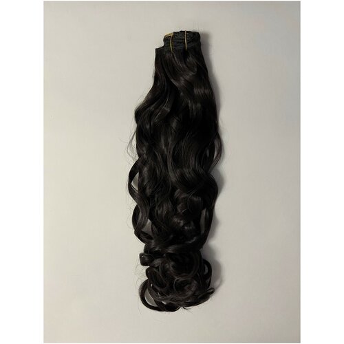 Накладные волосы на заколках (волна), 8 прядные, 16 заколок, 60см, 240 гр. Цвет каштановый (#4)