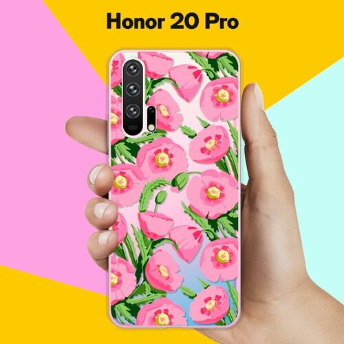 Силиконовый чехол Узор из цветов на Honor 20 Pro силиконовый чехол узор из такс на honor 20 pro