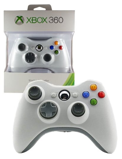 Джойстик для Xbox 360 беспроводной (Белый)