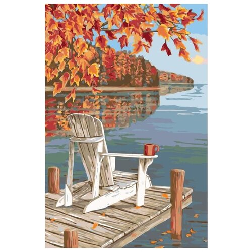 Картина по номерам Осень у причала, 40x60 см картина по номерам рыбалка с причала 40x50 см