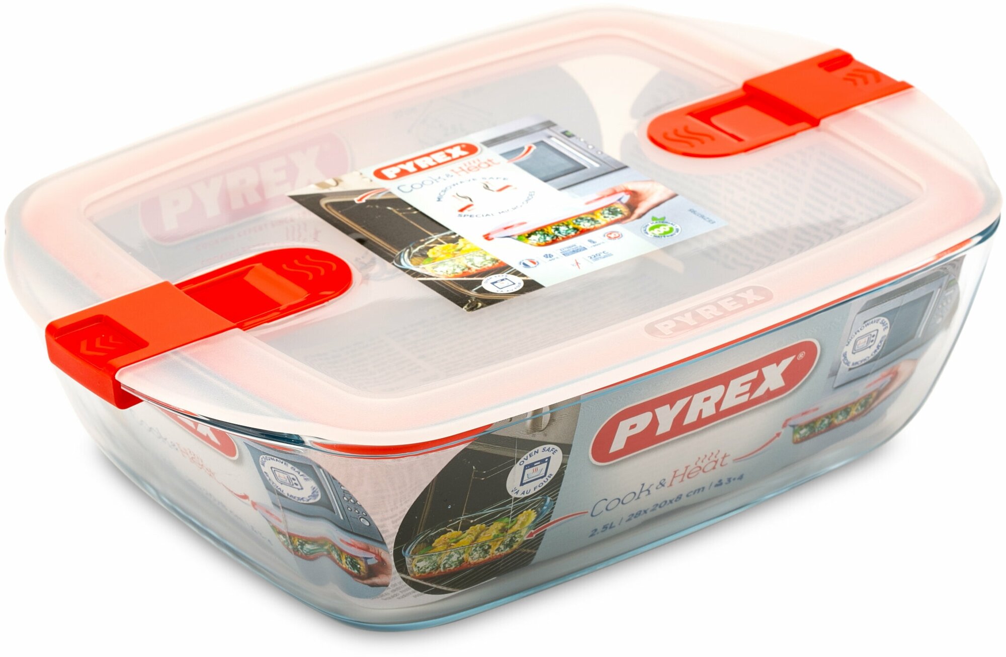 Блюдо прямоугольное с крышкой Pyrex Cook&Heat 28X20см 2.5л, PYREX