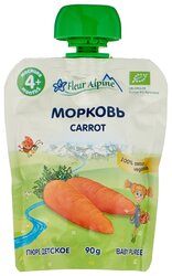 Пюре Fleur Alpine морковь, с 4 месяцев, 90 г, 1 шт